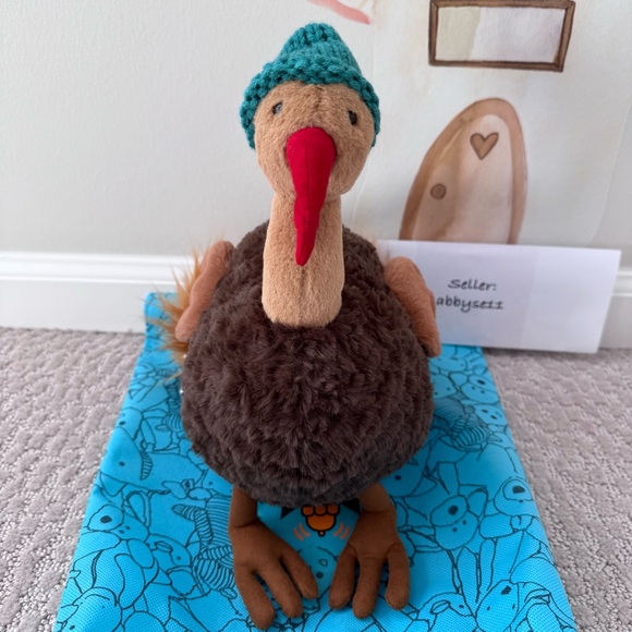 Jellycat Theo Turkey Plush Toy NWT Authentic With Dust Bag THEO2TKY